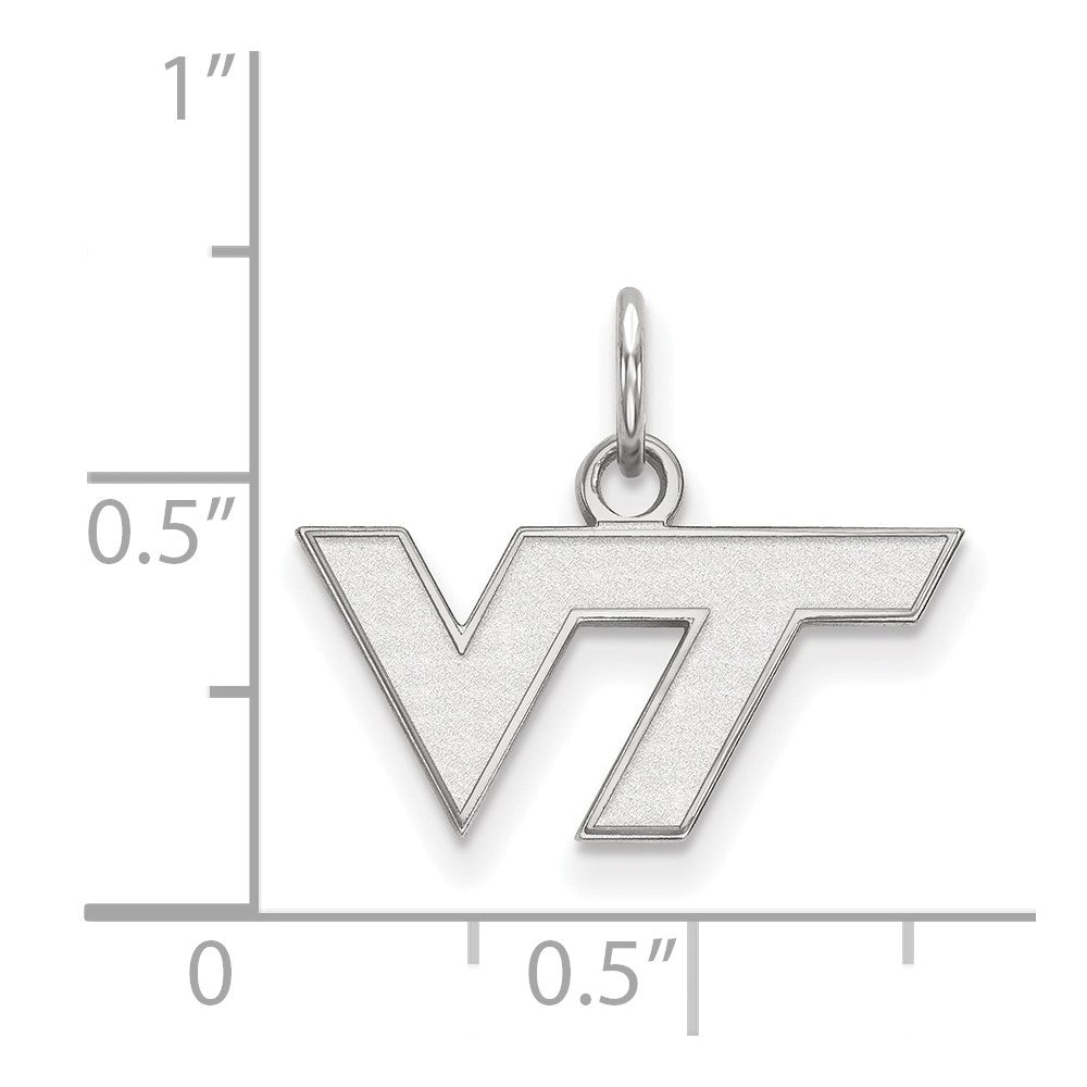 Sterlingsilber Rhodiniert Logoart Virginia Tech V T Extra Klein Anhänger