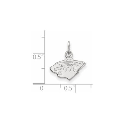 Sterlingsilber Rhodiniert Nhl Logoart Minnesota Wild Extra Klein Anhänger