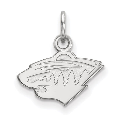 Sterlingsilber Rhodiniert Nhl Logoart Minnesota Wild Extra Klein Anhänger