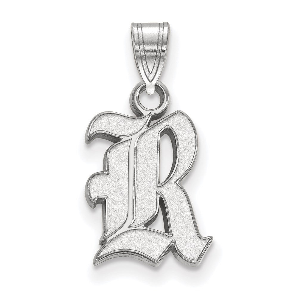 10K Weißgold Logoart Rice University Buchstabe R Klein Anhänger