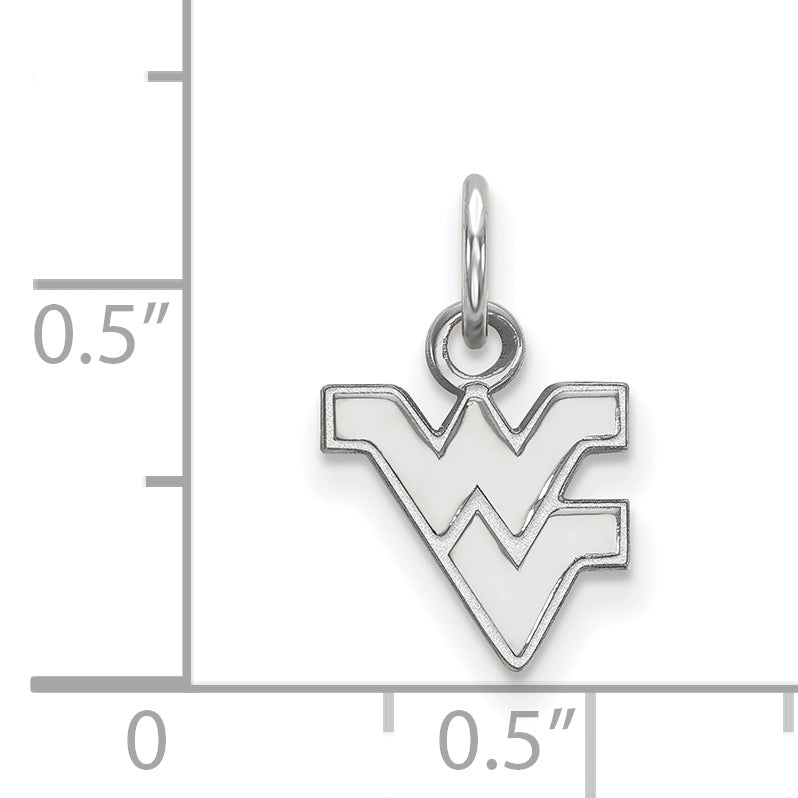 14K Weißgold Logoart West Virginia University W V Extra Klein Anhänger