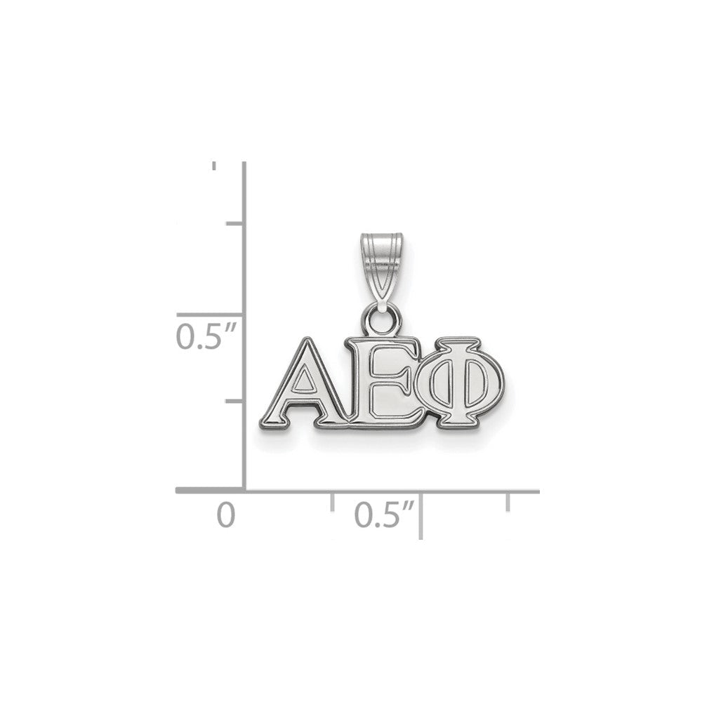 Sterlingsilber Rhodiniert Logoart Alpha Epsilon Phi Sorority Greek Buchstaben Klein Anhänger