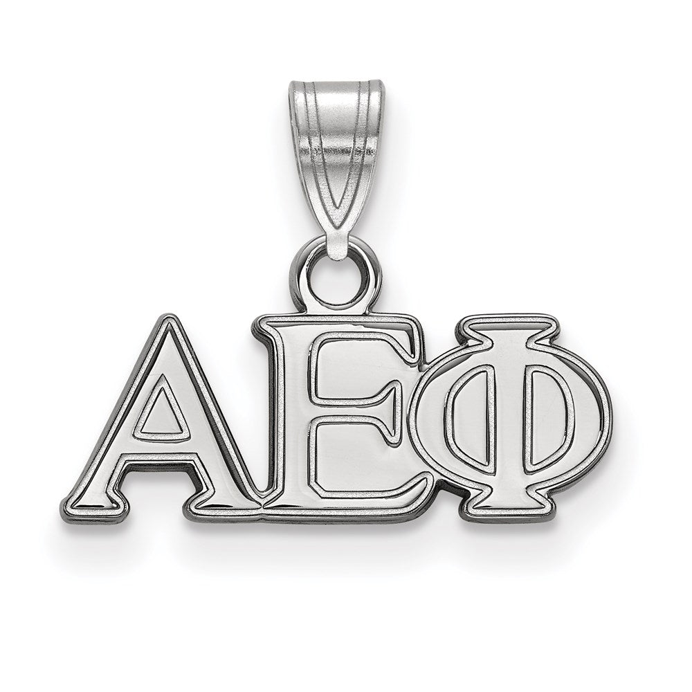 Sterlingsilber Rhodiniert Logoart Alpha Epsilon Phi Sorority Greek Buchstaben Klein Anhänger