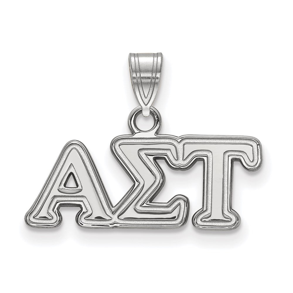 Sterlingsilber Rhodiniert Logoart Alpha Sigma Tau Sorority Greek Buchstaben Klein Anhänger