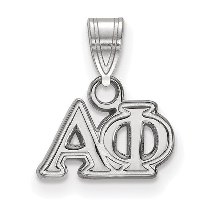 Sterlingsilber Rhodiniert Logoart Alpha Phi Sorority Greek Buchstaben Klein Anhänger