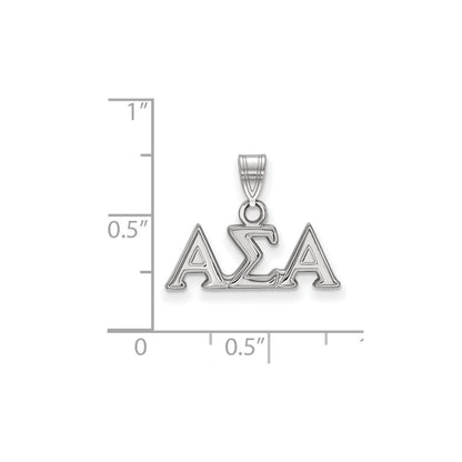 Sterlingsilber Rhodiniert Logoart Alpha Sigma Sorority Greek Buchstaben Klein Anhänger