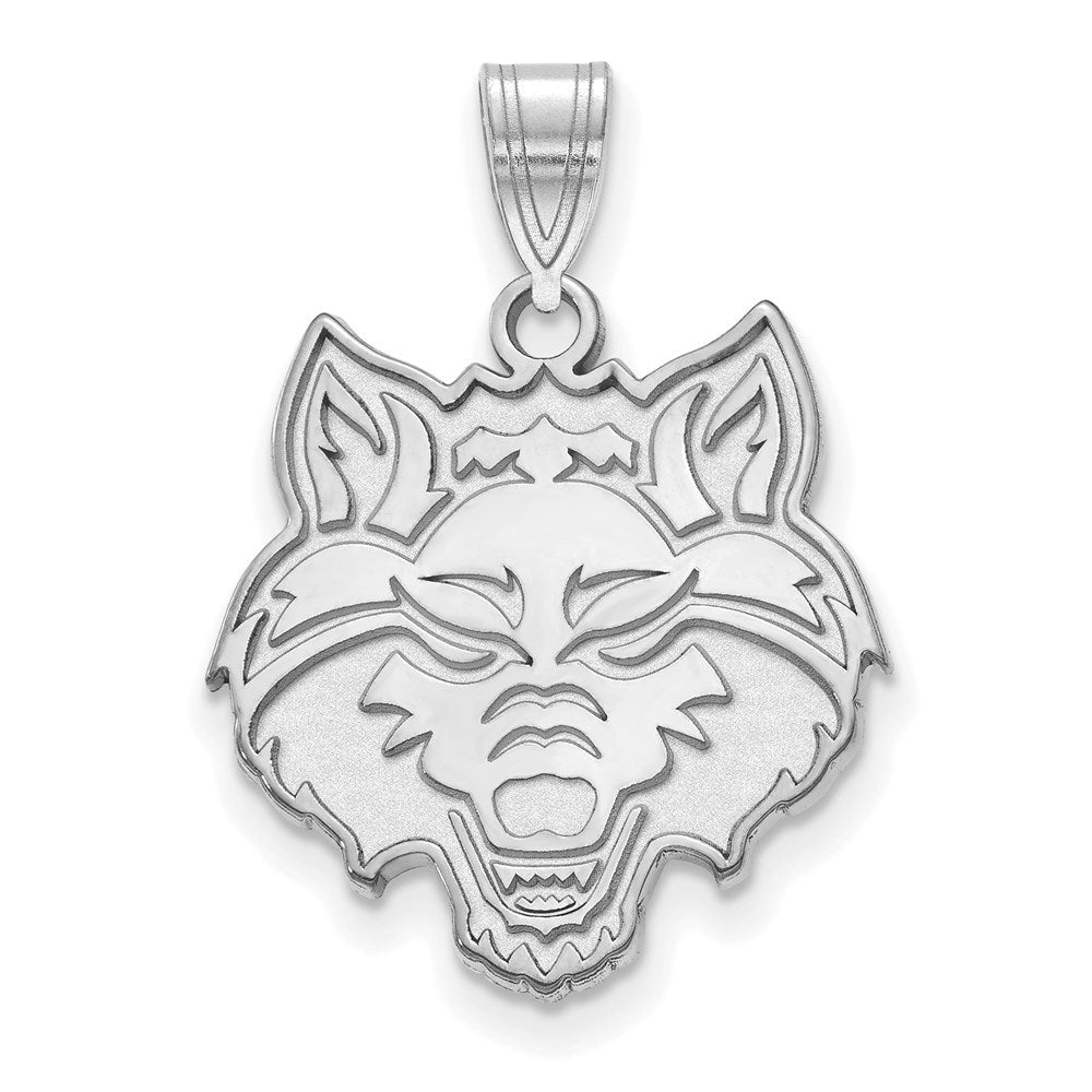 Sterlingsilber Rhodiniert Logoart Arkansas State University Wolf Groß Anhänger