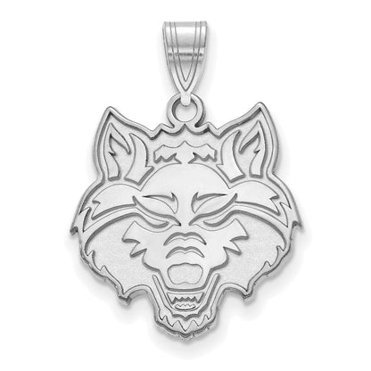 Sterlingsilber Rhodiniert Logoart Arkansas State University Wolf Groß Anhänger