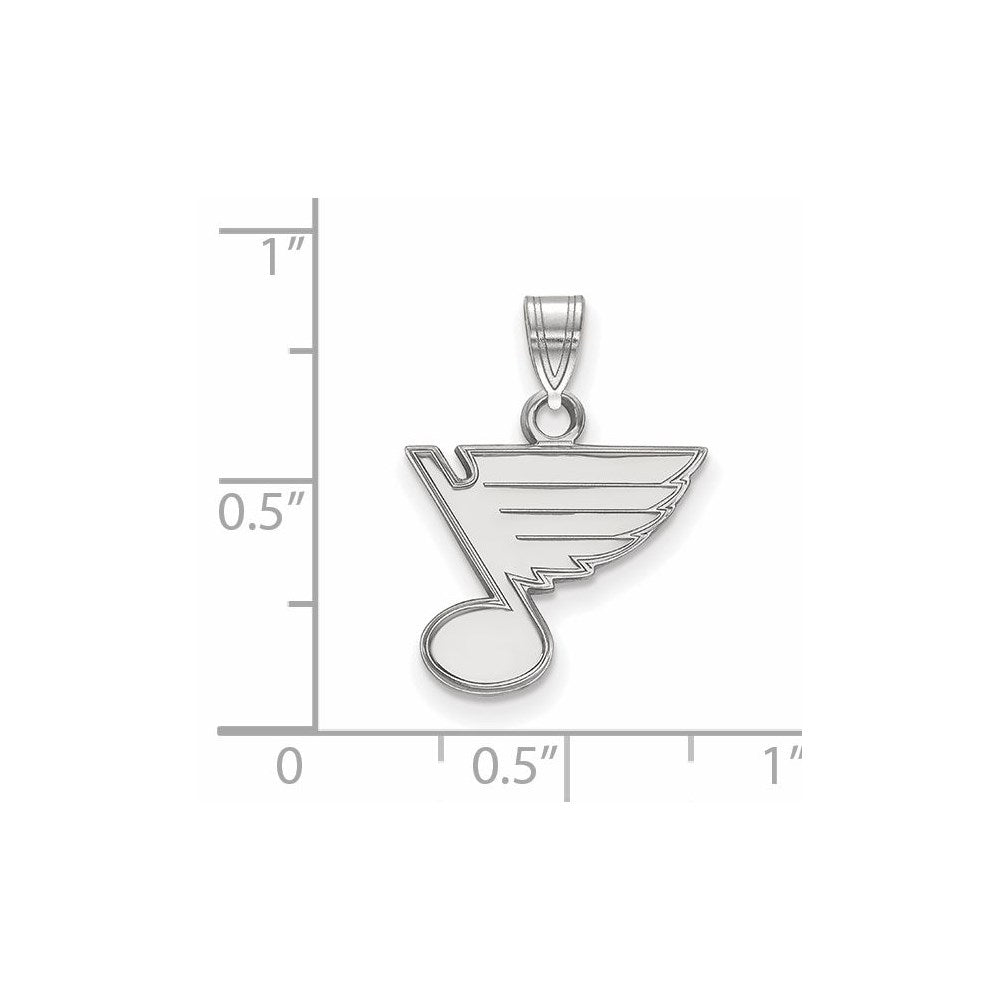 Sterlingsilber Rhodiniert Nhl Logoart St. Louis Blues Klein Anhänger