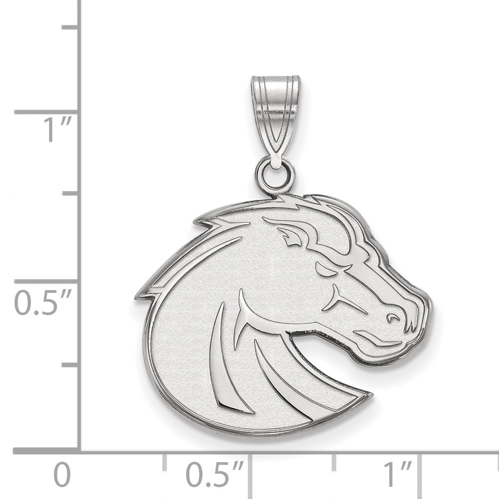 Sterlingsilber Rhodiniert Logoart Boise State University Bronco Groß Anhänger