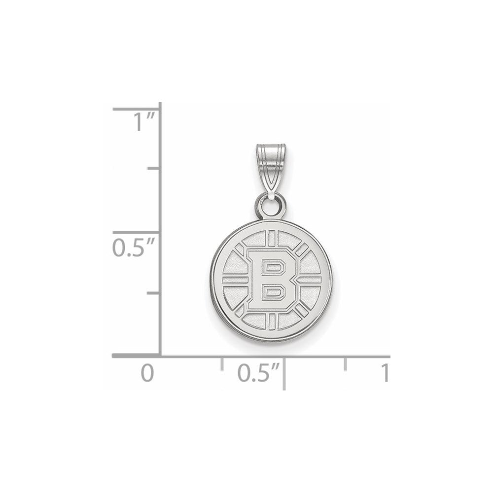 Sterlingsilber Rhodiniert Nhl Logoart Boston Bruins Klein Anhänger