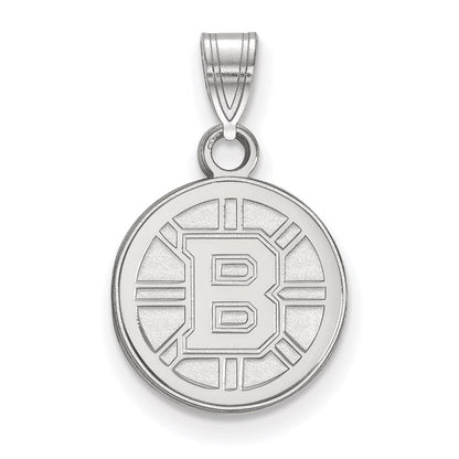 10K Weißgold Nhl Logoart Boston Bruins Klein Anhänger