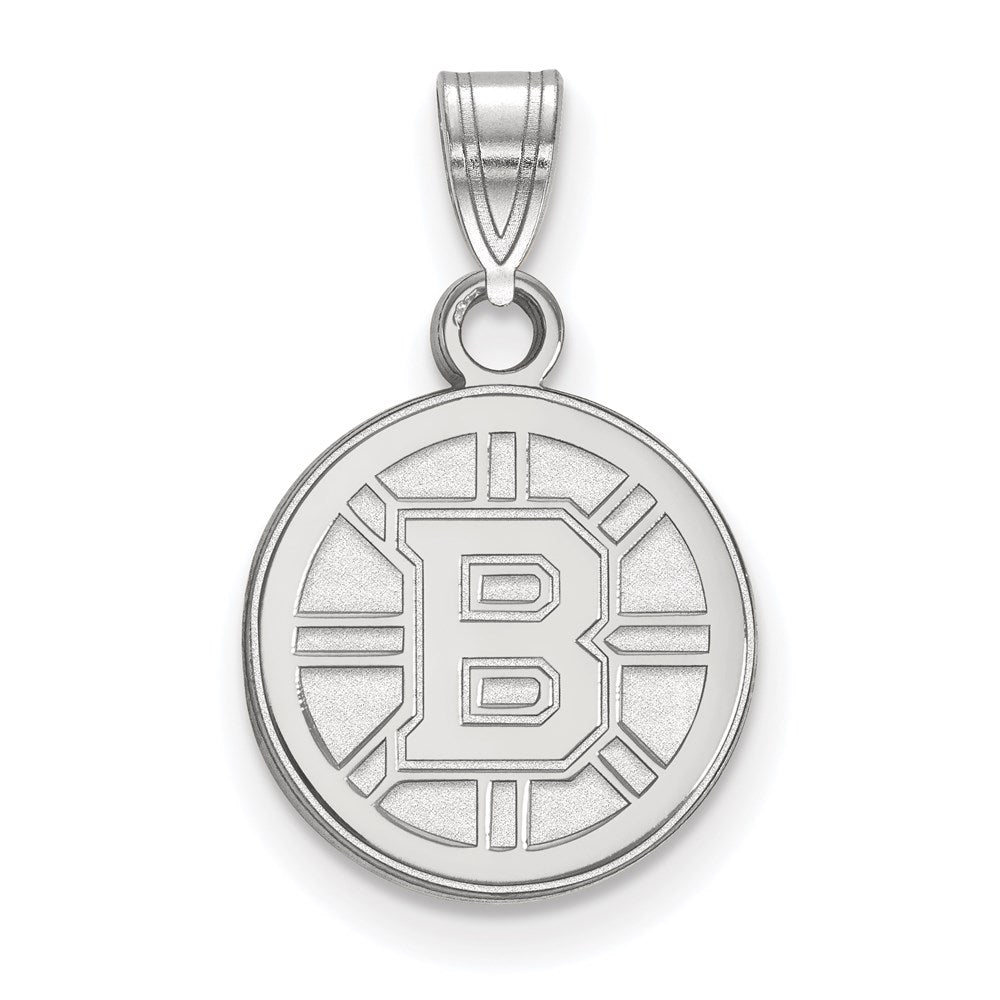 Sterlingsilber Rhodiniert Nhl Logoart Boston Bruins Klein Anhänger