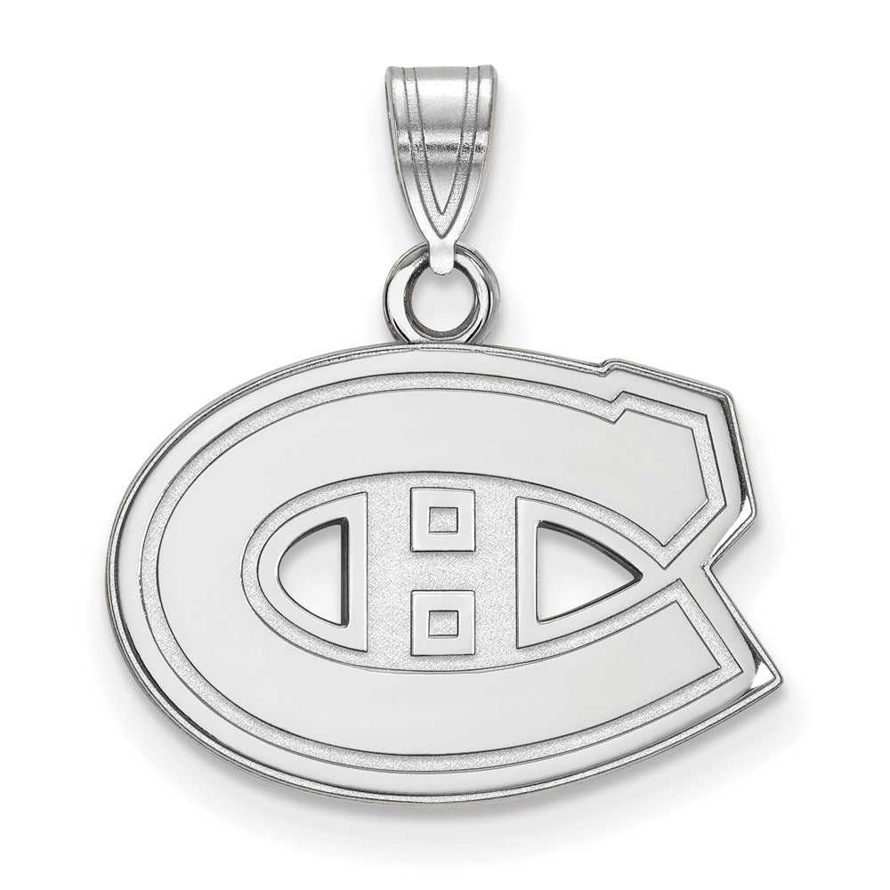 Sterlingsilber Rhodiniert Nhl Logoart Montreal Canadiens Klein Anhänger