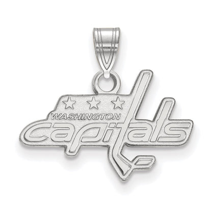 Sterlingsilber Rhodiniert Nhl Logoart Washington Capitals Klein Anhänger