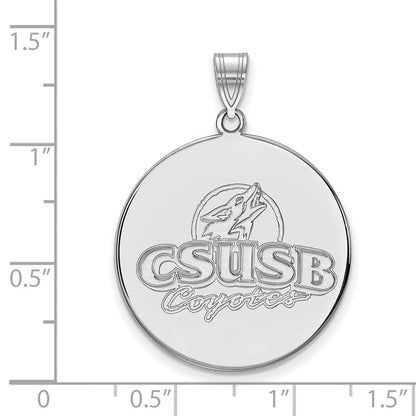 Sterlingsilber Rhodiniert Logoart California State University San Bernardino Coyotes Extra Groß Plättchen Anhänger
