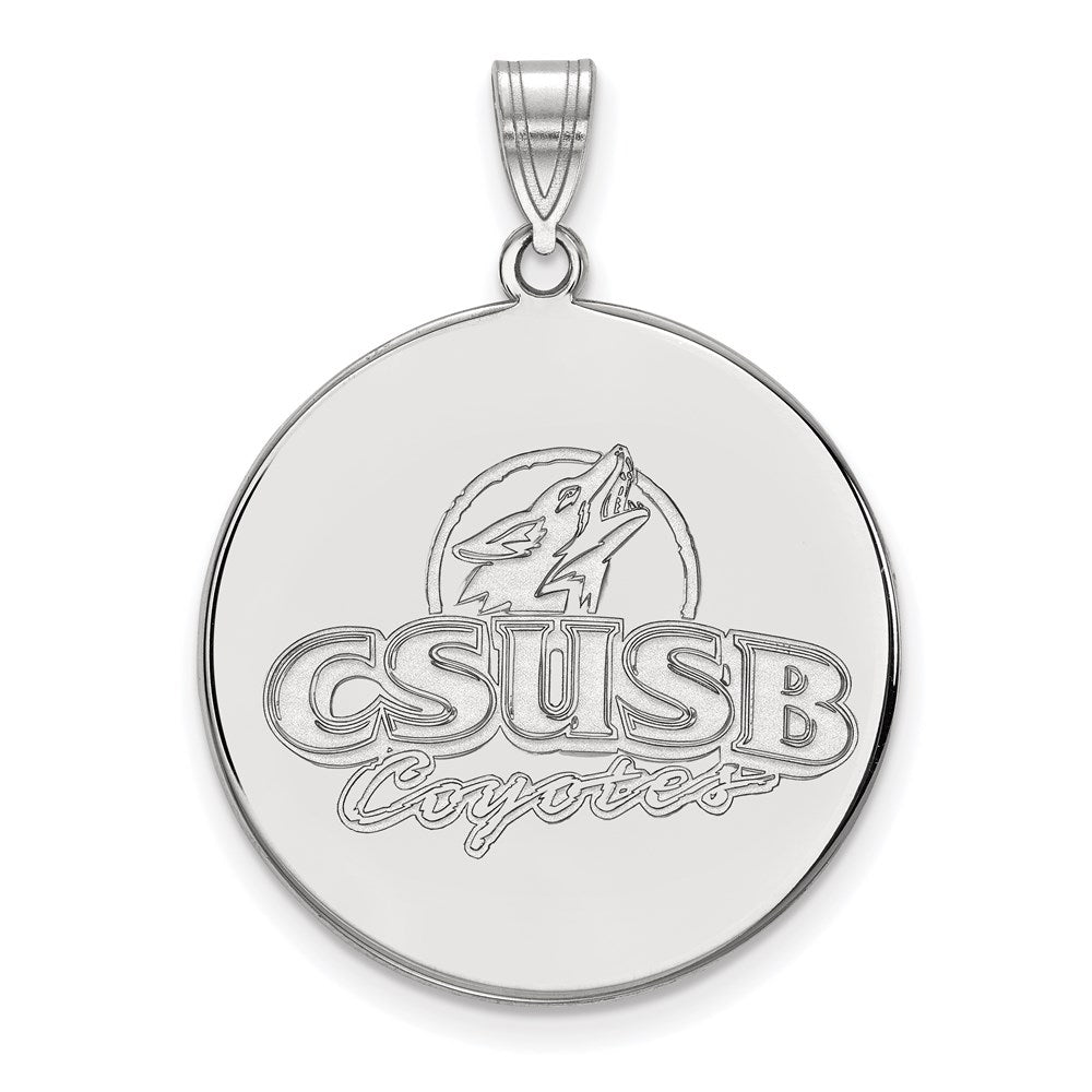 10K Weißgold Logoart California State University San Bernardino Coyotes Extra Groß Plättchen Anhänger