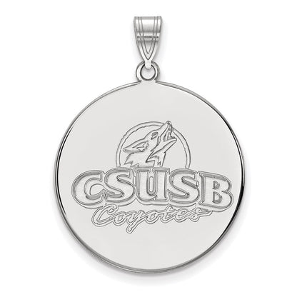 10K Weißgold Logoart California State University San Bernardino Coyotes Extra Groß Plättchen Anhänger