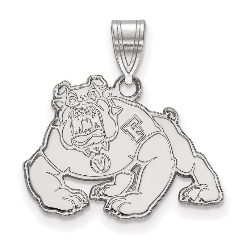 Sterlingsilber Rhodiniert Logoart California State University Fresno Bulldog Mittel Anhänger