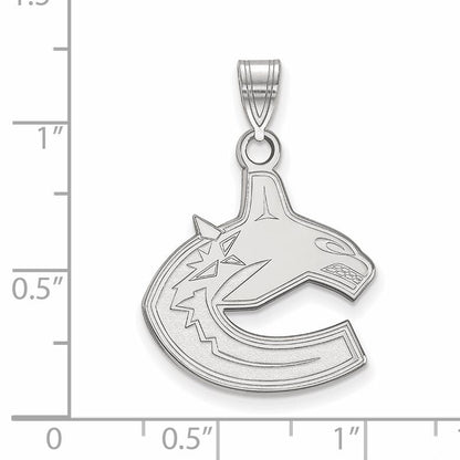 10K Weißgold Nhl Logoart Vancouver Canucks Groß Anhänger