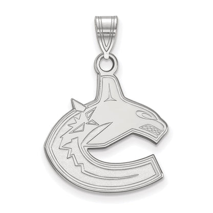 Sterlingsilber Rhodiniert Nhl Logoart Vancouver Canucks Groß Anhänger