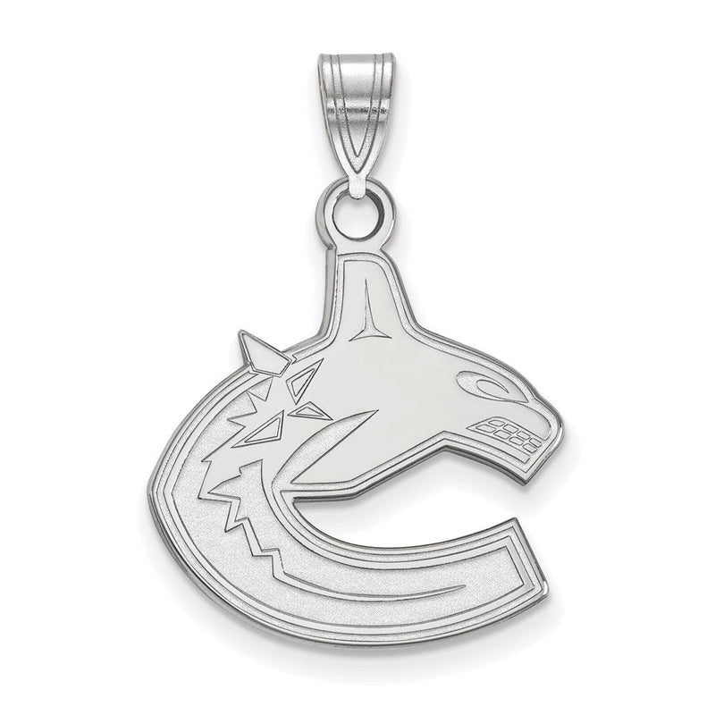 Sterlingsilber Rhodiniert Nhl Logoart Vancouver Canucks Groß Anhänger