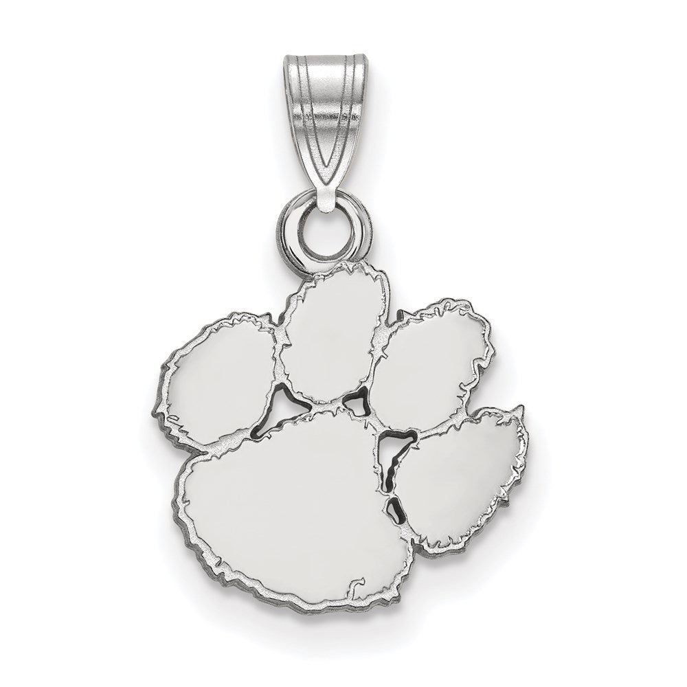 Sterlingsilber Rhodiniert Logoart Clemson University Tiger Paw Klein Anhänger