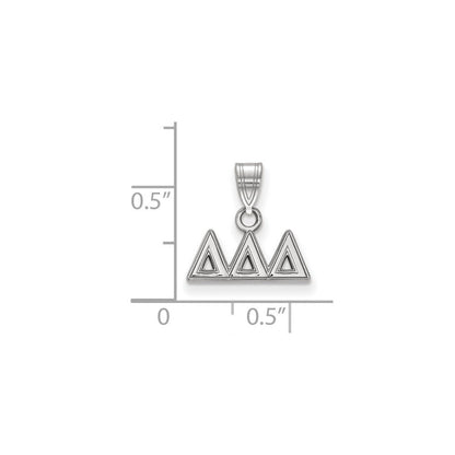 Sterlingsilber Rhodiniert Logoart Delta Sorority Greek Buchstaben Klein Anhänger