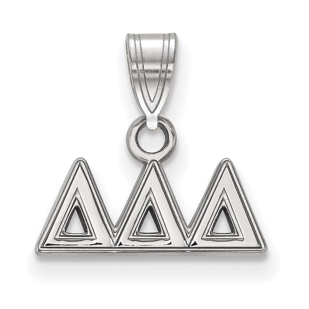 Sterlingsilber Rhodiniert Logoart Delta Sorority Greek Buchstaben Klein Anhänger