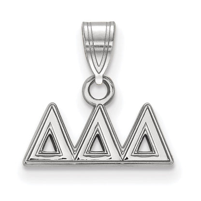 Sterlingsilber Rhodiniert Logoart Delta Sorority Greek Buchstaben Klein Anhänger