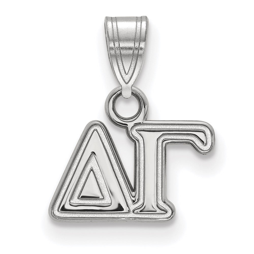 Sterlingsilber Rhodiniert Logoart Delta Gamma Sorority Greek Buchstaben Klein Anhänger