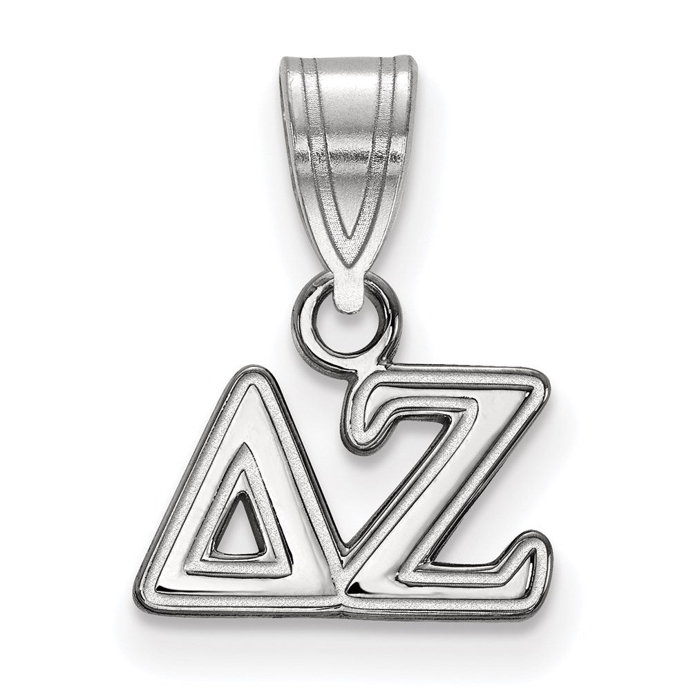 Sterlingsilber Rhodiniert Logoart Delta Zeta Sorority Greek Buchstaben Klein Anhänger