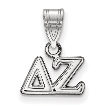 Sterlingsilber Rhodiniert Logoart Delta Zeta Sorority Greek Buchstaben Klein Anhänger