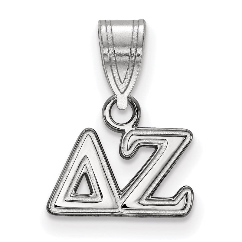 Sterlingsilber Rhodiniert Logoart Delta Zeta Sorority Greek Buchstaben Klein Anhänger