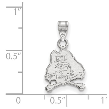 Sterlingsilber Rhodiniert Logoart Ost Carolina University Pirat Klein Anhänger