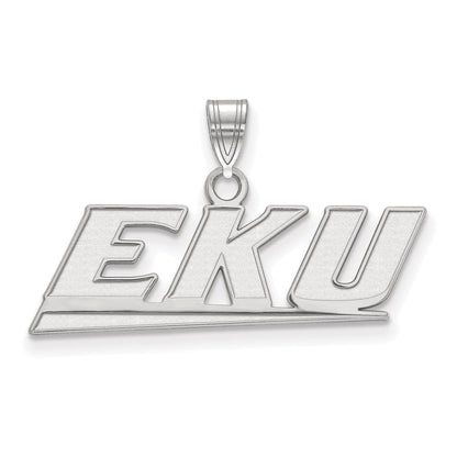 14K Weißgold Logoart Eastern Kentucky University E K U Klein Anhänger