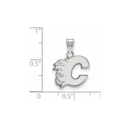 10K Weißgold Nhl Logoart Calgary Flames Buchstabe C Klein Anhänger