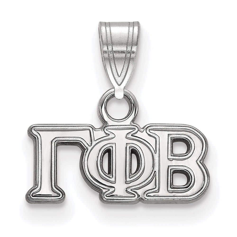 Sterlingsilber Rhodiniert Logoart Gamma Phi Beta Sorority Greek Buchstaben Klein Anhänger