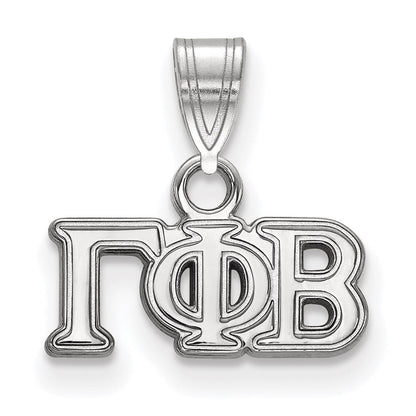 Sterlingsilber Rhodiniert Logoart Gamma Phi Beta Sorority Greek Buchstaben Klein Anhänger