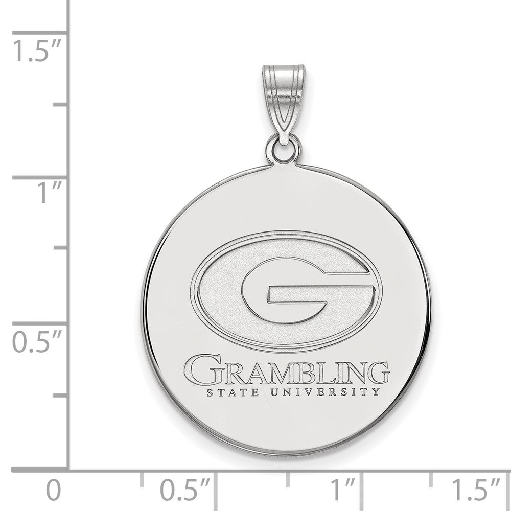 Sterlingsilber Rhodiniert Logoart Grambling State University Extra Groß Plättchen Anhänger