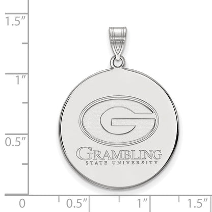 Sterlingsilber Rhodiniert Logoart Grambling State University Extra Groß Plättchen Anhänger