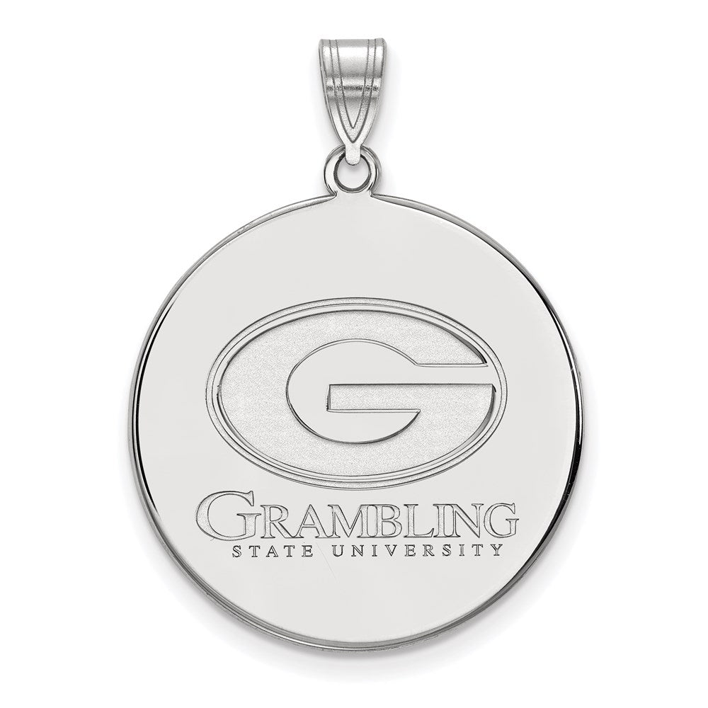 Sterlingsilber Rhodiniert Logoart Grambling State University Extra Groß Plättchen Anhänger