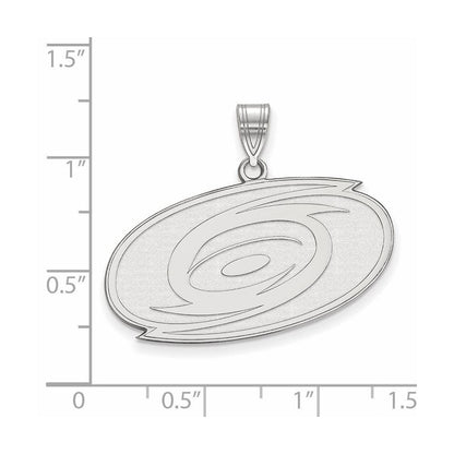 Sterlingsilber Rhodiniert Nhl Logoart Carolina Hurricanes Groß Anhänger