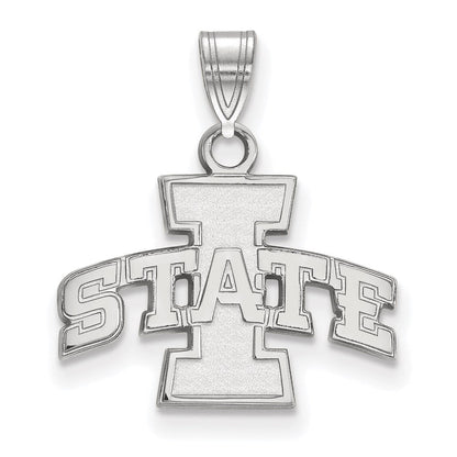 10K Weißgold Logoart Iowa State University Klein Anhänger