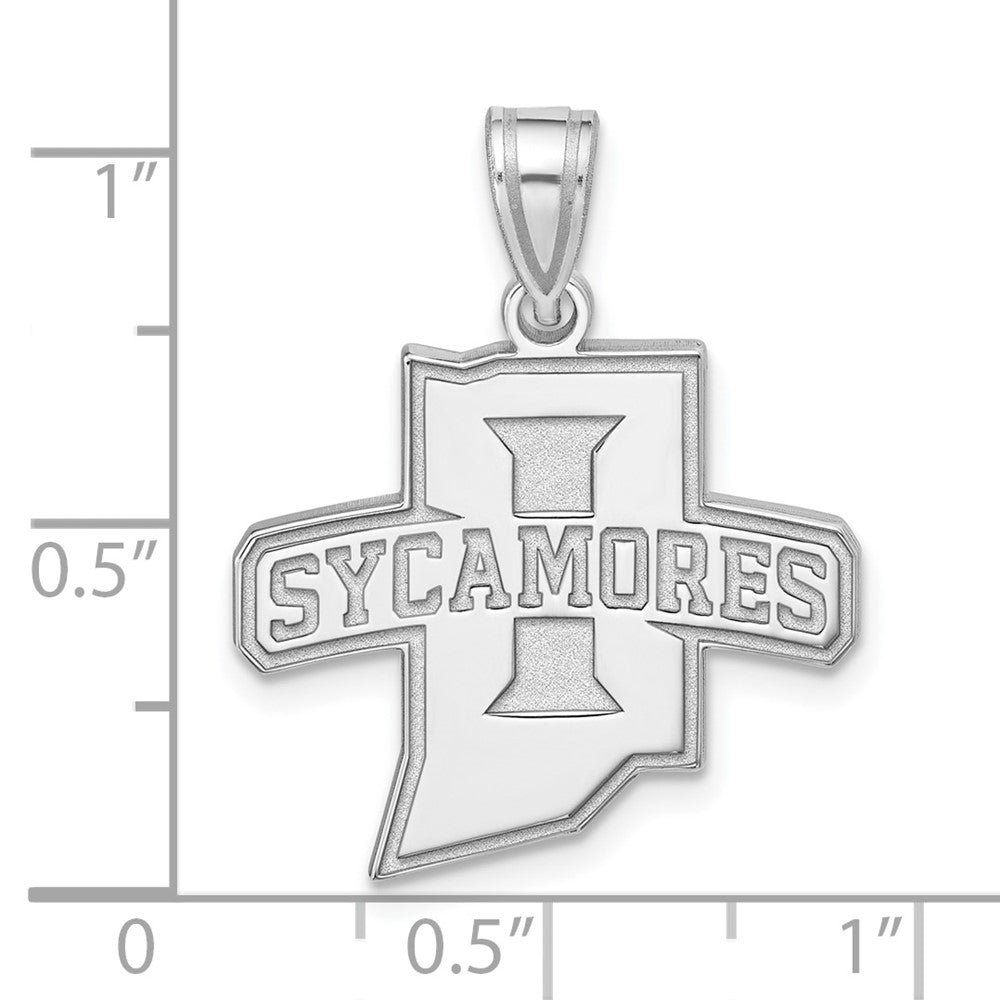 10K Weißgold Logoart Indiana State University Sycamores Groß Anhänger