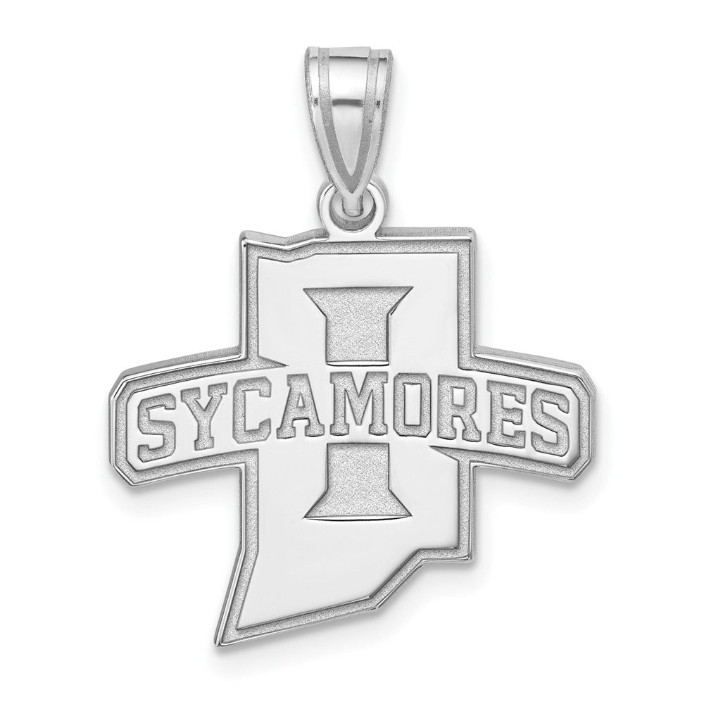 Sterlingsilber Rhodiniert Logoart Indiana State University Sycamores Groß Anhänger