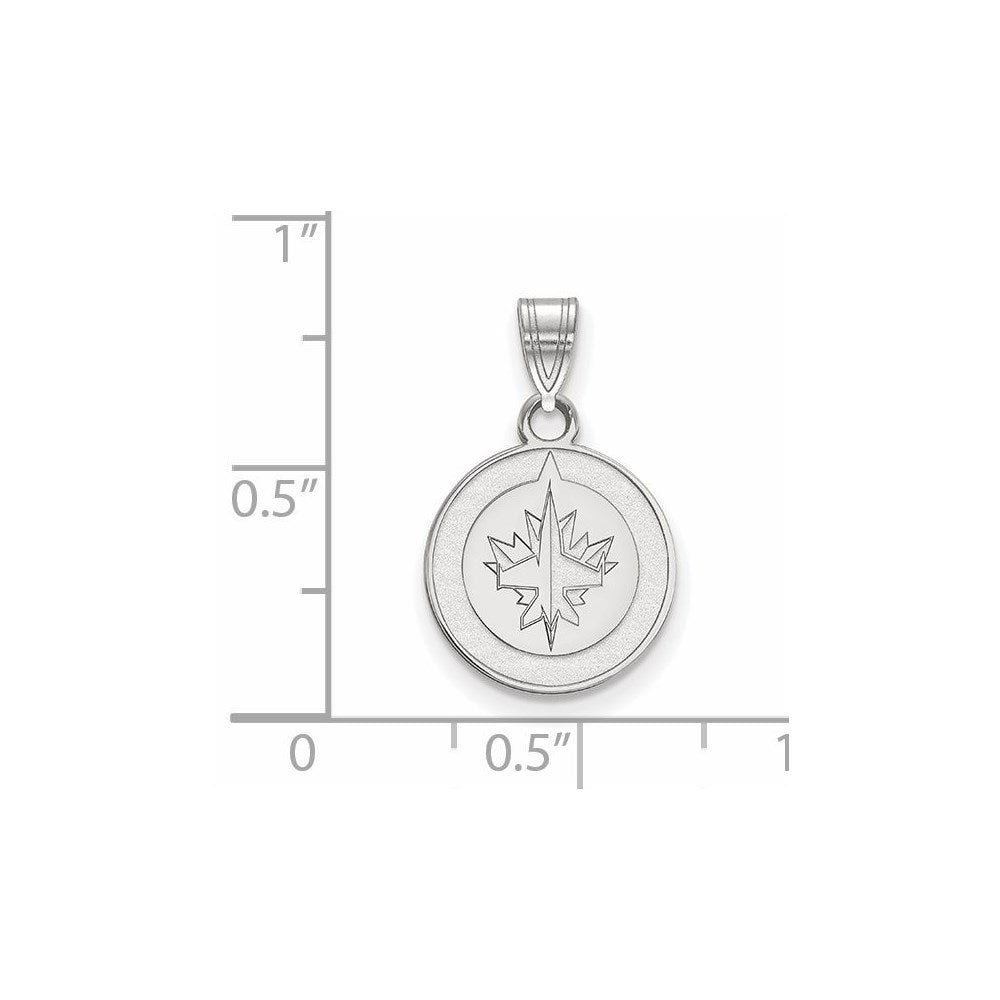 Sterlingsilber Rhodiniert Nhl Logoart Winnipeg Jets Klein Anhänger