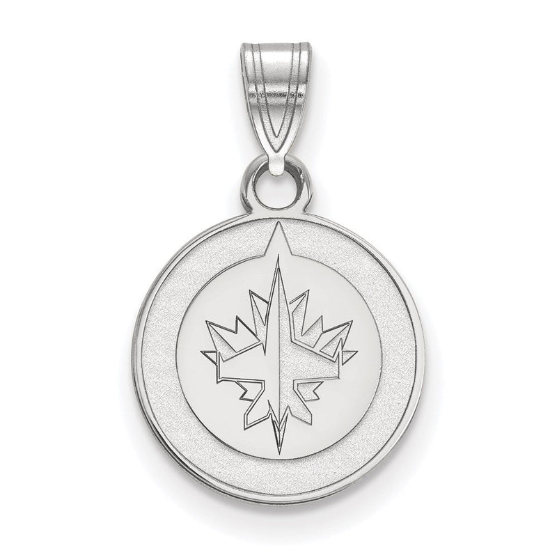 Sterlingsilber Rhodiniert Nhl Logoart Winnipeg Jets Klein Anhänger