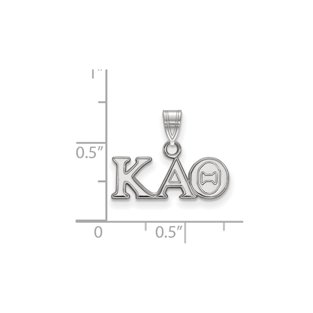 Sterlingsilber Rhodiniert Logoart Kappa Alpha Theta Sorority Greek Buchstaben Klein Anhänger