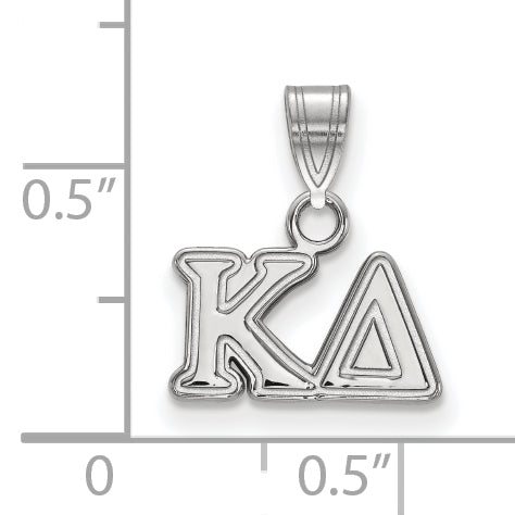 Sterlingsilber Rhodiniert Logoart Kappa Delta Sorority Greek Buchstaben Klein Anhänger